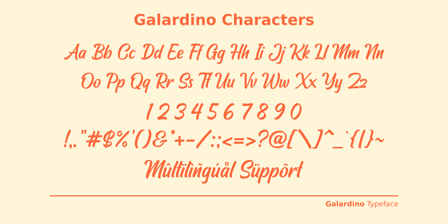 Beispiel einer Galardino-Schriftart #2